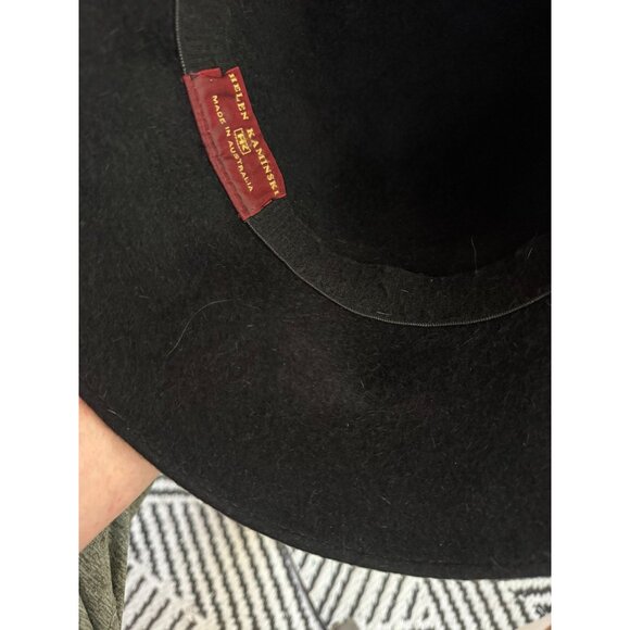 Helen Kaminski Vintage Black Wool Felt Wide Brim Hat Made In Australia main image 5